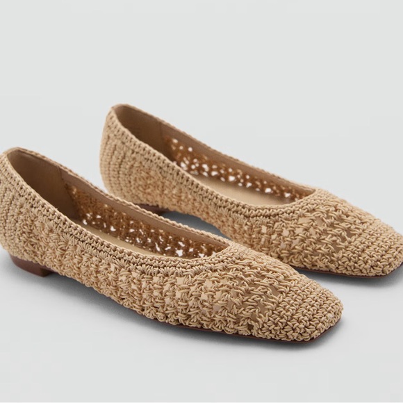 NWT Mango MNG 42 Square-toe braided ballet flats - Picture 1 of 10